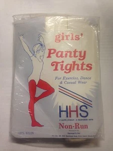 HHS Girl's One Size Fits Most Off White Non-Run Panty Tights - Picture 1 of 2