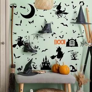 Halloween Wall Stickers,Halloween Witch Wall Decals,Bat Spider Gho - Picture 1 of 5