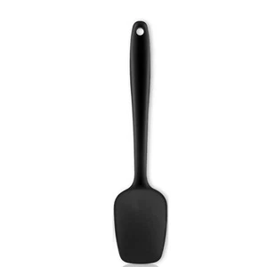 Silicone Spatula Spoon 11.2" Heat Resistan Rubber Spoonula Black Nonstick Spootu - Picture 1 of 4