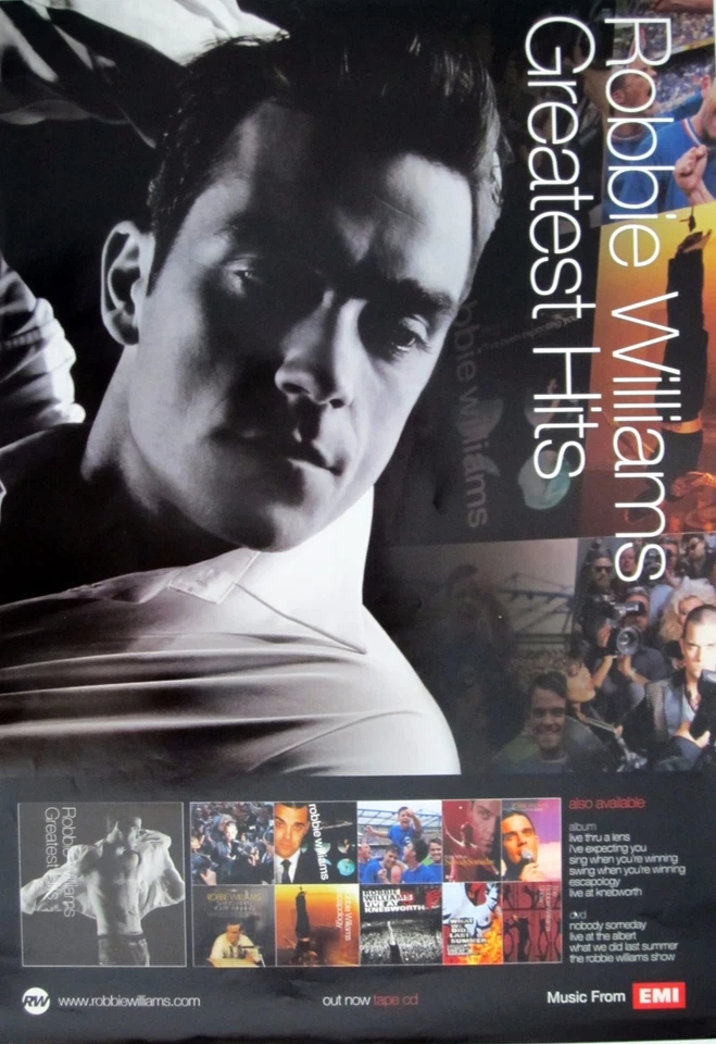 ROBBIE WILLIAMS "GREATEST HITS" HONG KONG POSTER - Take That, U.K. Troublemaker! - Image 1 of 1
