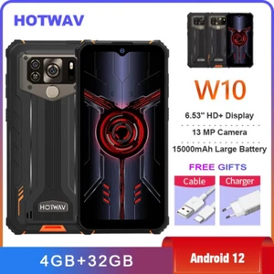 6.53'' HOTWAV W10 Rugged Smartphone 4GB+32GB 15000mAh 13MP Android 12 IP68/IP69K - Picture 1 of 16