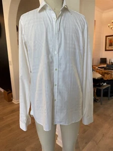 Burberry Men's White Check Dress Shirt - Picture 1 of 12