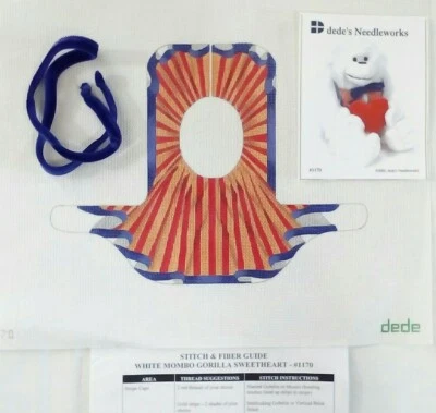 Lienzo pintado a mano Dede Needlepoint HP 3D blanco Mombo Gorilla Sweetheart #1170 18 m Foto 1 de 4