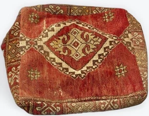 Vintage Moroccan Boujad floor Cashion inspired from old Boujad rug lovely poof - Picture 1 of 10