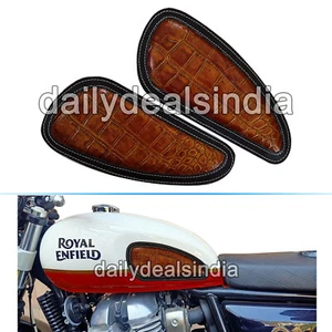 Customized Fit For Royal Enfield Interceptor 650 D10 Tank Leather Knee Pad - Picture 1 of 5