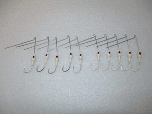 10 Spinner Köderköpfe 3/8 Unzen weiß lackiert mit Haken - Bild 1 von 3