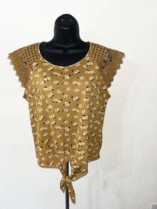 Love J Top Sommer Bluse Damen Große L Häkelakzente Kurzarm - Bild 1 von 8