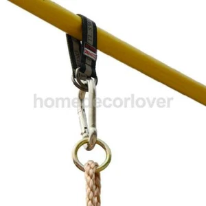 Tree Swing Hanging Straps With 2 Safety Lock Carabiners Stainless Steel 34/44cm - Picture 1 of 8