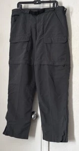 The North Face Dark Grey Nylon Convertible Slacks Pants L 36 X 30 - Picture 1 of 5