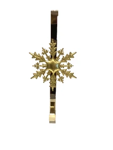 Gold Snowflake Christmas Wreath Door Hanger Metal Door Hook - Picture 1 of 5