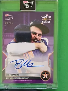 2022 Topps Now Trey Mancini World Series Champions On Card Auto Purple /25 - Picture 1 of 2