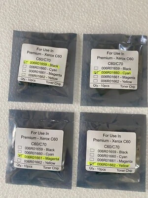 10 sets Toner Chip (006R01659/62) for Xerox C60/70 CMYK - Image 1 of 3