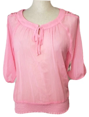 No Boundaries Size M(7-9) 3/4 Sleeve Sheer Lightweight Elastic Hem/Cuffs NWT - Image 1 of 4