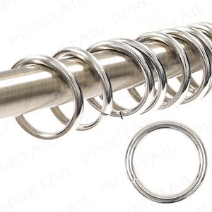 10 x Silver Nickel 25mm Inner Diameter Metal Curtain Rings Pack Gold Loop/Hoop - Picture 1 of 2