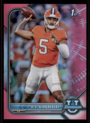 2022 Bowman University Chrome Pink Refractors #2 D.J. Uiagalelei - Image 1 of 2