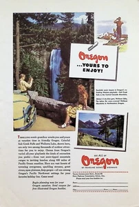 VINTAGE 1940s Print Ad ~ Oregon ~ ...Yours To Enjoy! - Picture 1 of 1