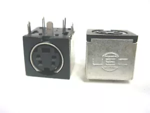 (10) SMD4FRA111 4 PIN MINI DIN SNAP-IN PC MOUNT FEMALE SOCKET RA CONNECTOR - Picture 1 of 2