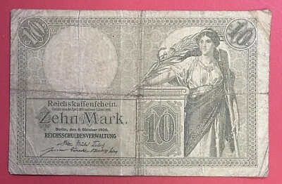 Germany 10 Mark 1906 PICK# 9b G-VG. (#2768) - Image 1 of 2