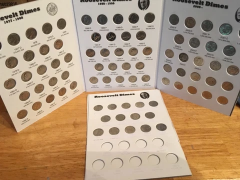 COMPLETE Set Roosevelt Dimes 1977 - 2023 in EM Full Color Coin Folders Cover