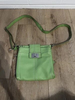 Tignanello Mujer Cuero Verde Hombro Bandolera Cartera Bolso Cartera Foto 1 de 4