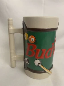 Vintage 1995 Budweiser Billiards Bud Ceramic Stein Mug Cue Stick Pool Handle - Picture 1 of 7