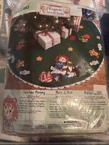 Raggedy Ann And Andy Bucilla Tree Skirt, Stocking, And Ornaments Craft Sets - Picture 1 of 6