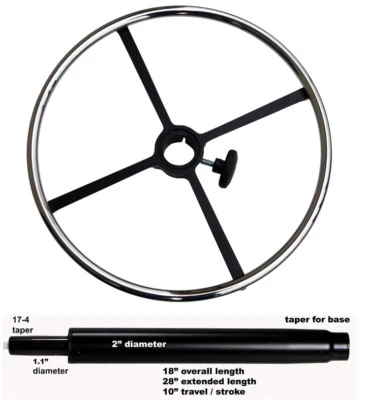 Drafting Stool Counter Chair Kit | 18" Diameter Foot Ring | 10" Stroke Cylinder