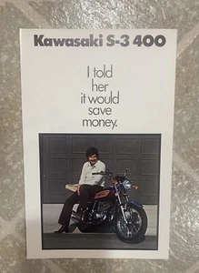 1975 NOS KAWASAKI S3 400 Triple 2 Stroke Factory Original Sales Brochure - Bild 1 von 3