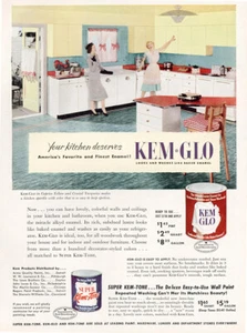 1953 Kem-Glo, Kem-Tone Paint: Your Kitchen Deserves Vintage Print Ad - Picture 1 of 1