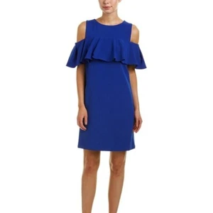 Tahari Women's Arthur Levine Blue Cold Shoulder Cocktail Dress 8129M6D MSRP:$128 - Picture 1 of 7