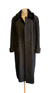 VINTAGE Ende 80er Anfang 90er BERKERTEX Wolle anthrazit langer Mantel  - Bild 1 von 23