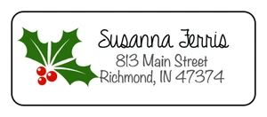 120pcs Personalized Return/Mailing Address labels - 1" x 2.625" - Holly - Picture 1 of 1