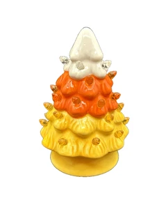 Mr. Christmas Lighted Ceramic Candy Corn Tree Halloween/Fall Decoration - Picture 1 of 12