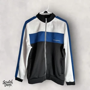Karl Lagerfeld Paris Men's Medium Track Jacket Black Blue White Stylish Fit M06 - Picture 1 of 5