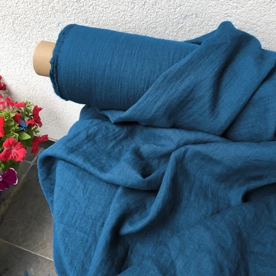 Cherry Vintage Red Linen Fabric by the Yard | Medium Weight Cloth - Image 1 of 4