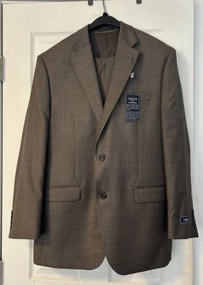 CHAPS Ralph Lauren 100% Wool Tan Suit 2 Piece 40Reg Suit Coat 34x30 Pants *READ* - Image 1 of 4
