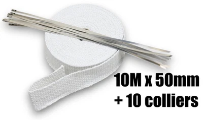 GT PERFORMANCE 10M Bande Ruban Isolant Thermique Collecteur Echapement CERAMIQUE Largeur 5 Cm