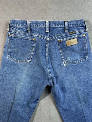 Jeans Wrangler 13MWZ Vintage Azul Para Hombre W33 L33 Hechos en EE. UU. 100% Denim Foto 1 de 4