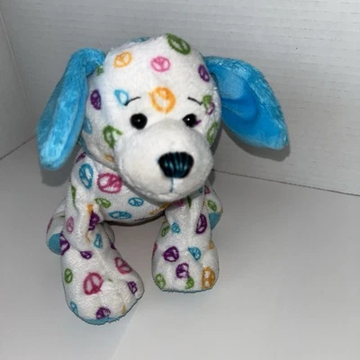 Ganz Webkinz Peace Puppy Dog Plush HM440 Blue Ears No Code *read Description - Image 1 of 4