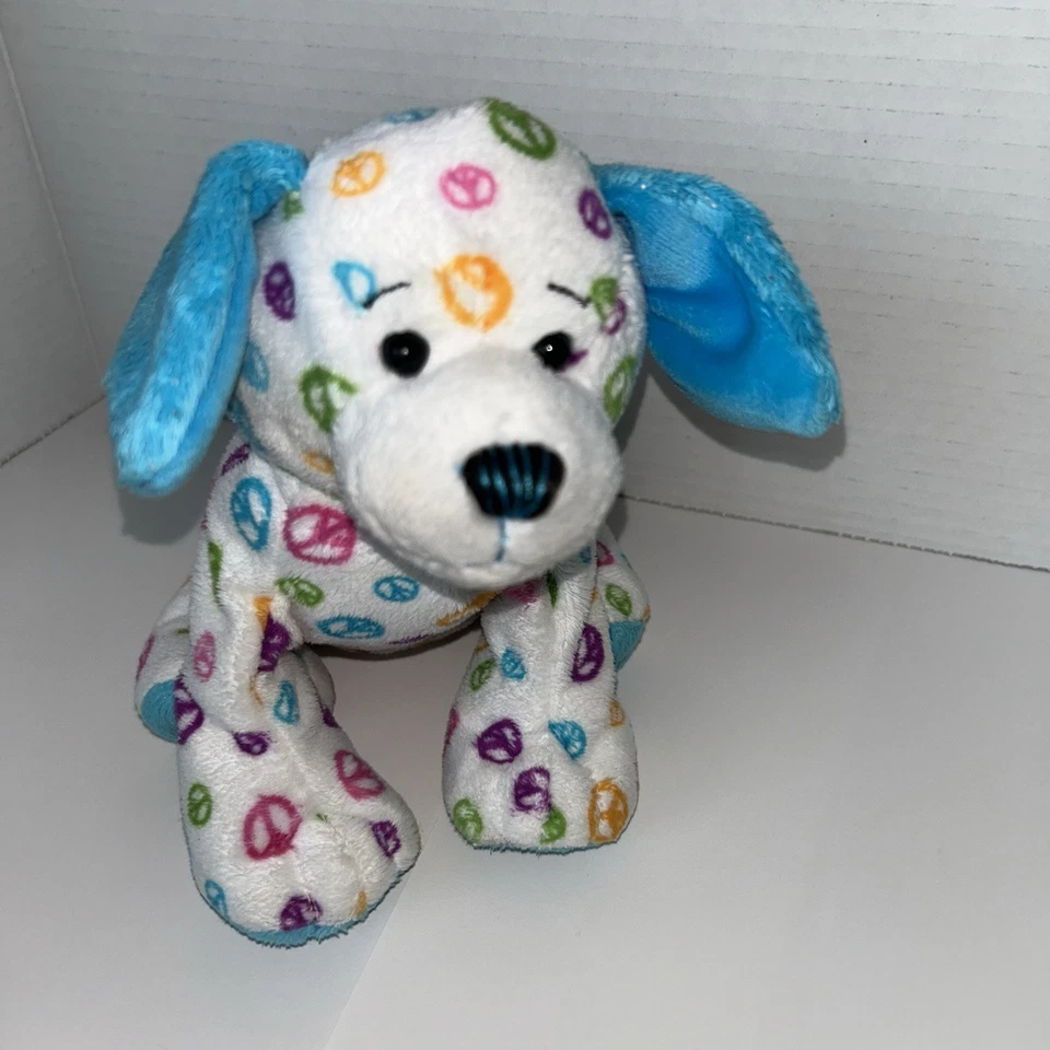 Ganz Webkinz Peace Puppy Dog Plush HM440 Blue Ears No Code *read Description - Image 1 of 4