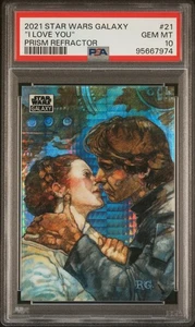 2021 STAR WARS GALAXY I LOVE YOU PRISM REFRACTOR /75 PSA 10 - Picture 1 of 2