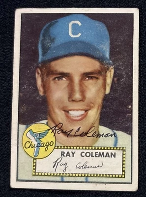 Ray Coleman (d.2010) Chicago White Sox Autographed 1952 Topps #211 Signed Card  - Image 1 of 2