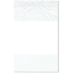 Plymor 8" x 12", 2 Mil White-Block Zipper Reclosable Plastic Bags - Picture 1 of 3