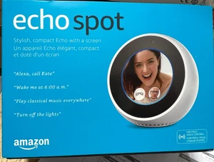 Amazon Echo Spot Smart Alarm Clock with Alexa - White (/RT6-23637-23-003416-02 - Picture 1 of 4