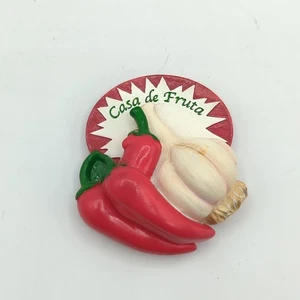 Casa de Fruta Restaurant Knoblauch Chilis Sammlerstück Kühlschrankmagnet - Bild 1 von 7