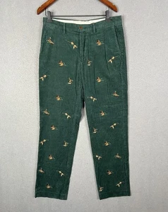 POLO RALPH LAUREN Trousers Mens W32 L34 Corduroy Mallard Duck Embroidered Cord - Picture 1 of 9
