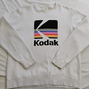 H&M Kodak Logo Sweatshirt White Size Medium Retro Style And Super Soft - Picture 1 of 13