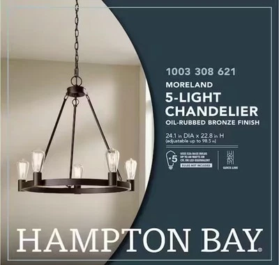 Hampton Bay Moreland 5Light Traditional Oil-Rubbed Bronze Candlestick Chandelier - Image 1 of 4
