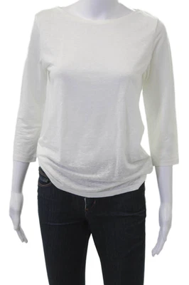 Camiseta de jersey blanca para mujer Majestic Filatures manga 3/4 cuello redondo talla 1 Foto 1 de 4