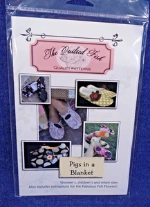 Pigs in a Blanket Women Children Infants Slippers Quilted Fish Sewing Pattern - Picture 1 of 2